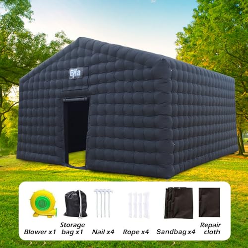 EJIA Black Inflatable Nightclub Party Tent 20FT with 950W Blower