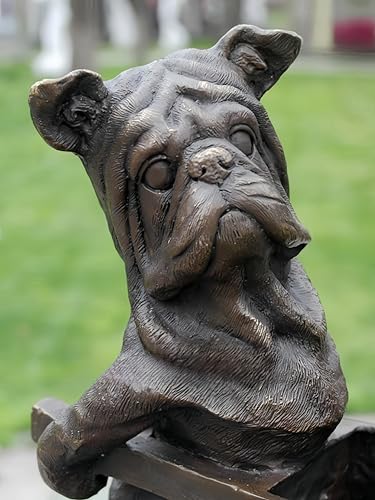 FENGSHUI-CAISHEN Pure Copper Dog Statue Gray
