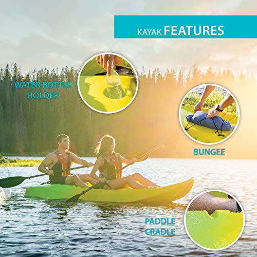 Lifetime Manta 100 Tandem Kayak with Paddles Yellow/Lime 10-Foot