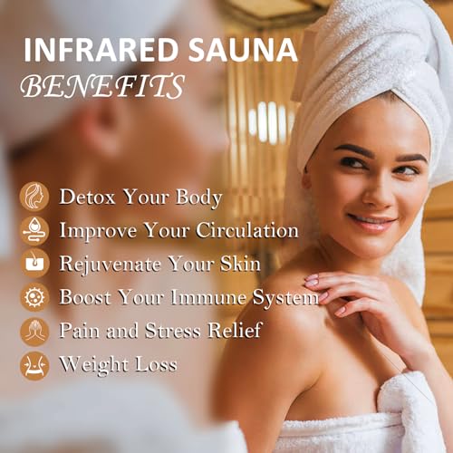 PioneerWorks 2-Person Infrared Sauna Low EMF 6-Plate Wood Color