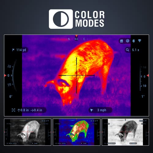 ATN ThOR 4 Thermal Rifle Scope 1.25-5x 384x288 with WiFi, Image Stabilization, Range Finder, Ballistic Calculator, Black