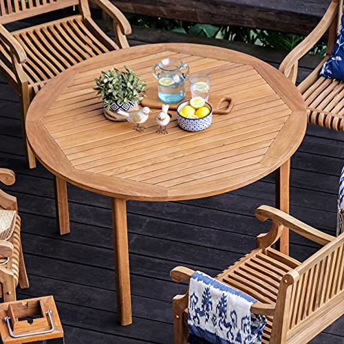 Cambridge Casual Mosko Teak Wood 5 Piece Outdoor Dining Set with Seatpad