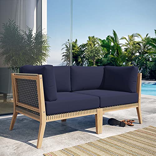 Modway Clearwater Loveseat Gray Navy