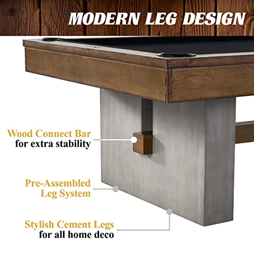 Barrington Billiards 8' Urban Slate-Tech Pool Table Set Cement/Wood Grain/Black