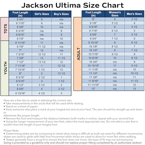 Jackson Ultima Freestyle Men's Inline Figure Roller Skate Black Size 9