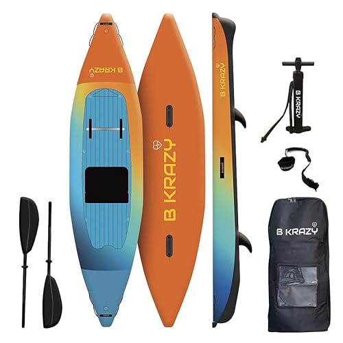 Bkrazy High Pressure Inflatable Kayak 1 Person Complete Package Azur 11.5''