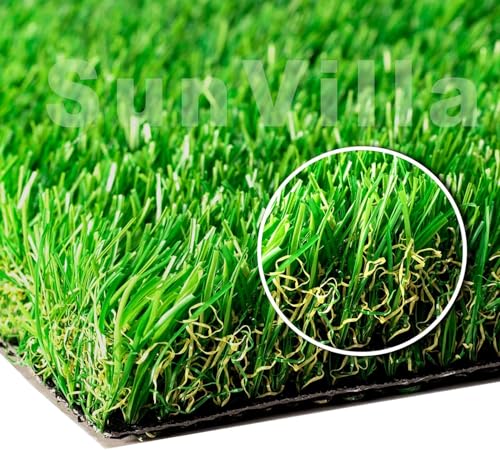 SunVilla Artificial Grass Rug Indoor Outdoor 13ft x 25ft Green/Olive Green/Yellow