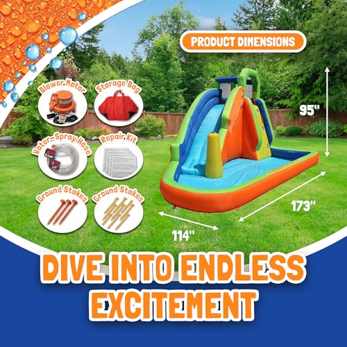 BANZAI Gushing Geyser Inflatable Water Park Multicolor