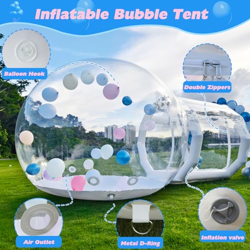 Yorkgargen Inflatable Bubble House 10ft Clear Dome Tent White