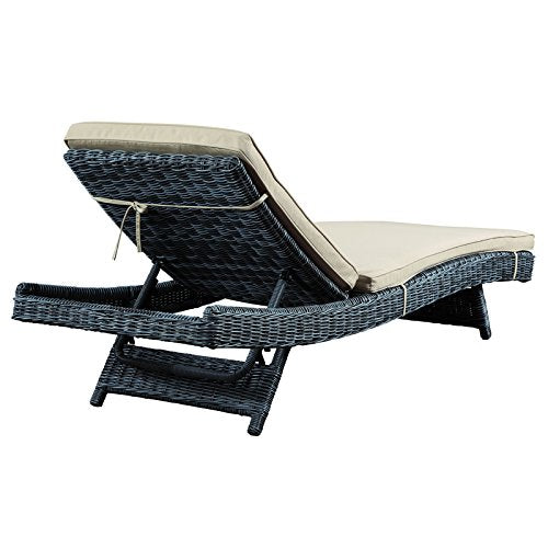 America Luxury - Outdoor Modern Contemporary Patio Chaise Lounge Beige