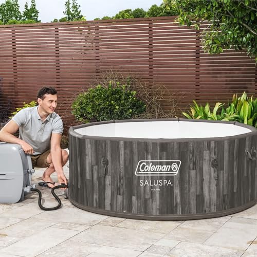 Coleman SaluSpa Sicily AirJet Hot Tub with 180 Jets & 6 Bestway Non-Slip Seats Gray