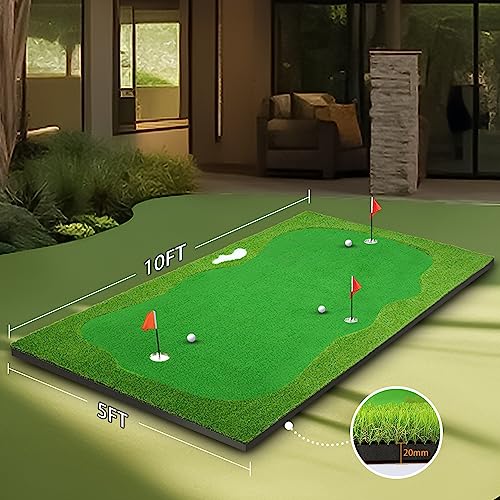 YUNIC Golf Putting Green Premium Nylon Training Mat Green