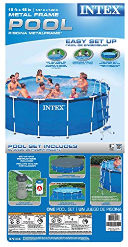 Intex 15ft X 48in Metal Frame Pool Set Blue