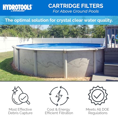 Swimline HYDROTOOLS Sure-Flo Pool Cartridge Filter Pump 100 SQ FT Cleaner System VARIABLE DUAL 2-SPEED 1.5 HP Gray
