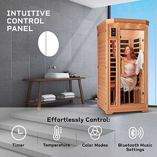 LifePro 1 Person Far Infrared Home Sauna Brown