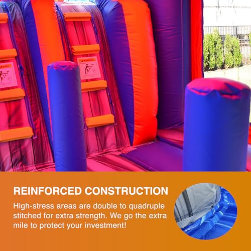 JumpOrange Commercial Inflatable Rocket Titan Dual Lane Bounce House with Slide Combo Rocket