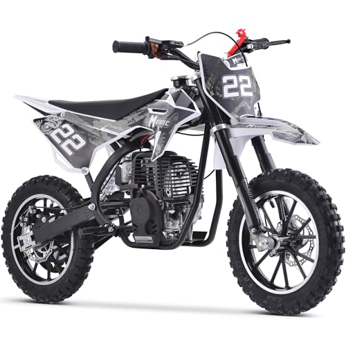 MotoTec 50cc Demon Kids Gas Dirt Bike 2-Stroke White