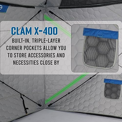 CLAM Portable 4 Person Ice Team Fishing Shelter Tent Premium Ice Team