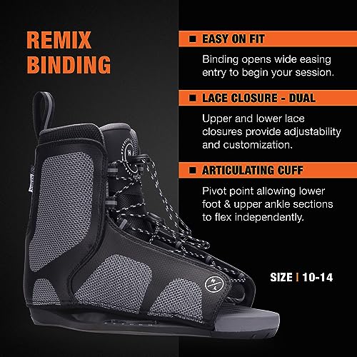 Hyperlite Baseline Wakeboard + Remix Bindings Wakeboard Package Black/Orange 146cm
