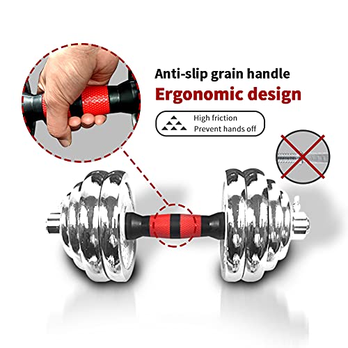 SimpleL Adjustable Dumbbells Set 110 LB Silver