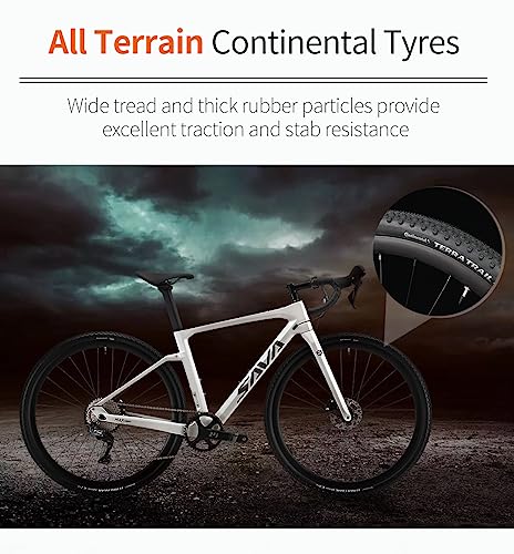 SAVADECK Carbon Gravel Road Bike GRX600 11-Speed Black 47cm