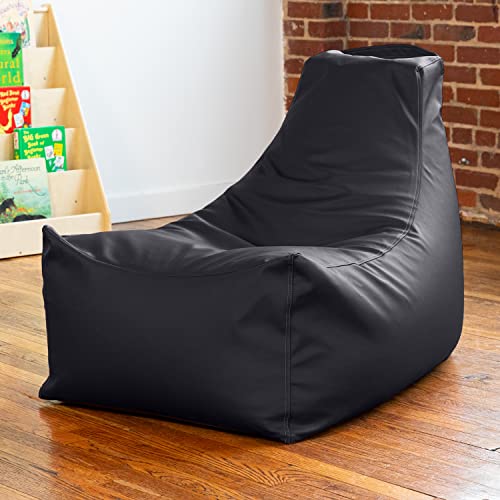 Jaxx Juniper Premium Vinyl Classroom Bean Bag Chair Black