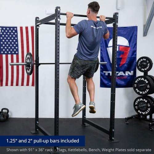 Titan Fitness T-3 Series Black Tall Power Rack 36in Depth Weight Plate Holders 1,100 LB Capacity
