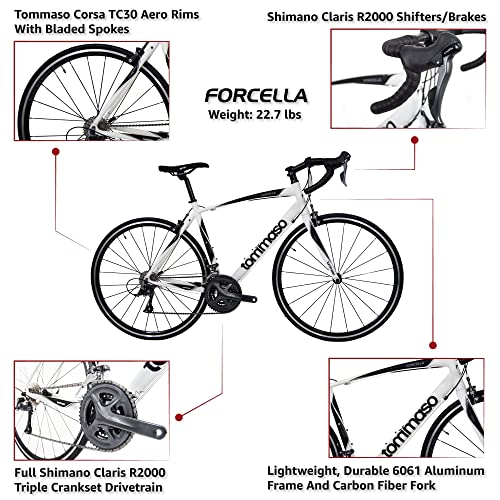 Tommaso Forcella Sport Bike Aluminum Road Bike Matte White