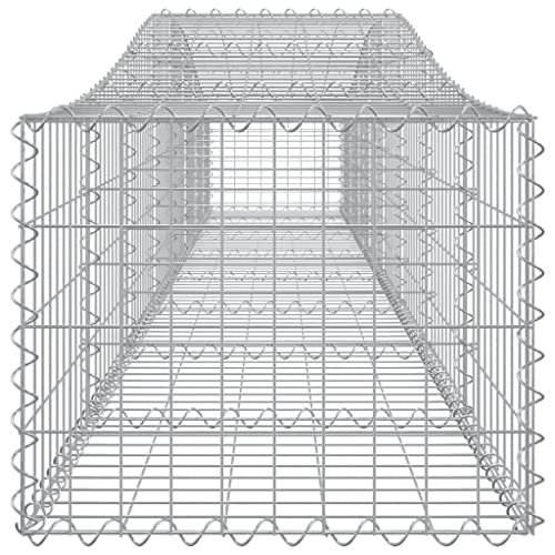 Arched Gabion Baskets 2 pcs Galvanized Iron for Outdoor Plants White Black