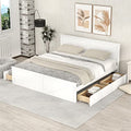 RORIGAT King Size Platform Bed with Storage Drawers White