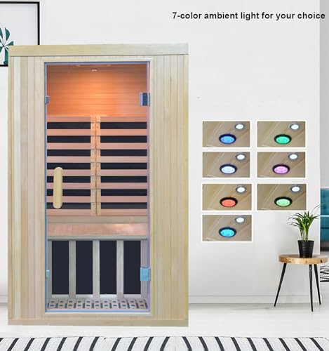 Kang Share Home Infrared Sauna Room 2 Person Canadian Hemlock 1260W