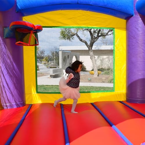 HERO KIDDO Jelly Bean Castle Bounce House with Dual Slide Red/Yellow/Purple/Blue