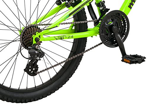 Mongoose Status Kids Mountain Bike 24-Inch 21-Speed Yellow