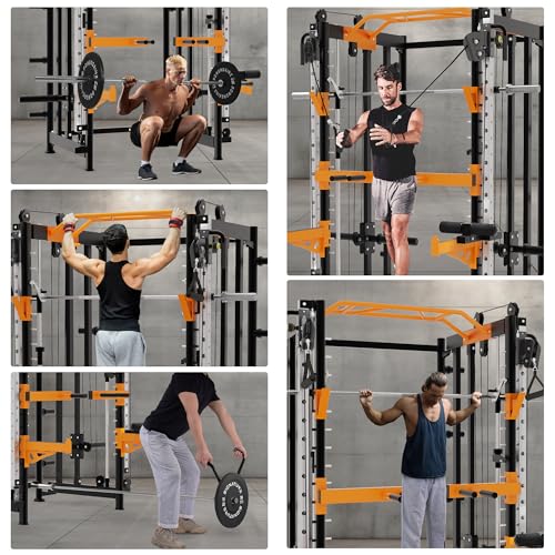 Fitvids Power Rack Home Gym with Pulley System Black