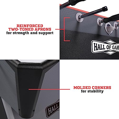 Hall of Games 56” Arcade Foosball Gaming Table Competition Size Black/Grey