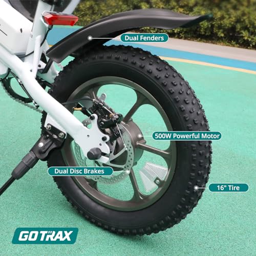 Gotrax S3 16" Folding Electric Bike 500W 25Miles Range 20Mph Black