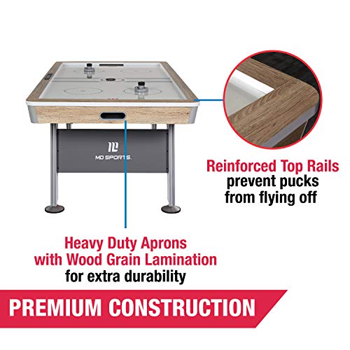MD Sports 7' Hinsdale Air Powered Hockey Table with Pusher and Puck Set White/Gray