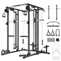 CuisinAid Power Cage with Smithbar 2000 Lbs Power Rack Cable Crossover System Black