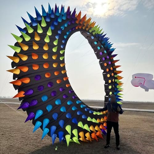 Yingfeida Giant 6m Soft Inflatable Ring Kite with Spikes Black