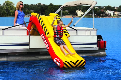 SportsStuff SPILLWAY Dock Slide Inflatable Pontoon Slide Yellow Red Large