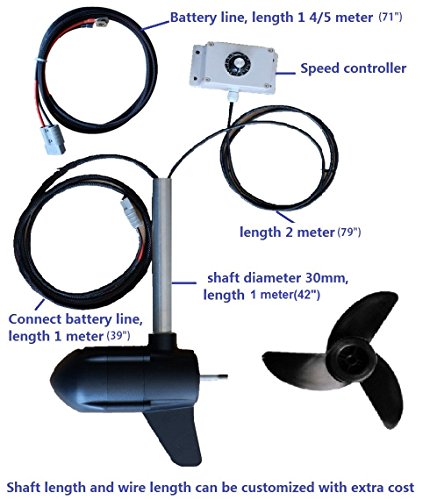 Caroute SO300 24V 160LB Electric Boat Trolling Motor Black