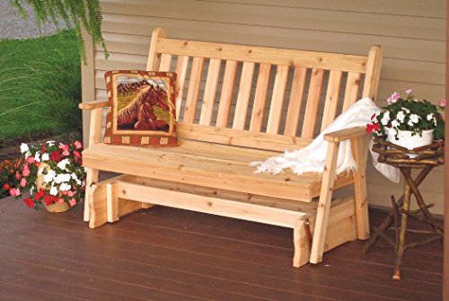A & L Furniture Traditional English Glider Linden Leaf Stain