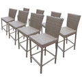 Afuera Living Contemporary 30" Patio Bar Stool Set of 8 Gray Stone