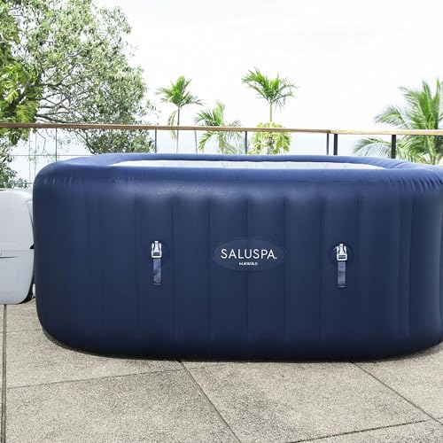 Bestway SaluSpa Hawaii AirJet 4-6 Person Inflatable Hot Tub with EnergySense Cover Blue