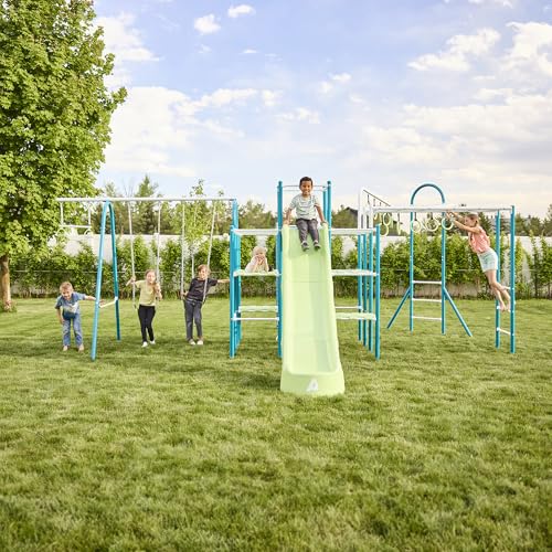 Activplay Modular Jungle Gym Set for Kids - Outdoor Playset with Swing, Slide, Monkey Bars, and Hanging Bridge