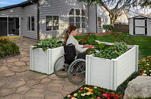 Vita 4' x 6' Independence Wheelchair Accessible Garden Bed White