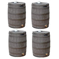 Good Ideas Rain Wizard 50 Gallon Plastic Rain Barrel Water Storage Collector with Brass Spigot, Oak