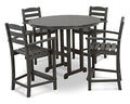 Polywood La Casa Café 5-Piece Counter Set Slate Grey