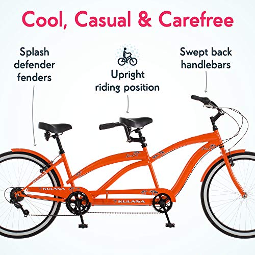 Kulana Lua Tandem Adult Beach Cruiser Bike Orange