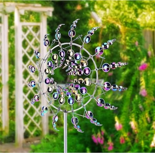 KWJTOY Garden Windmill Outdoor Decor Gold